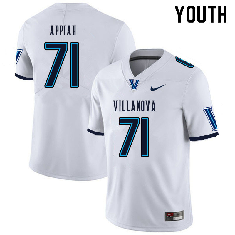 Youth #71 Kofi Appiah Villanova Wildcats College Football Jerseys Sale-White